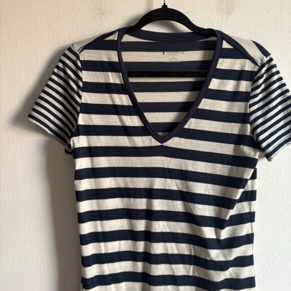 Icebreaker Sz S Strip Coastal Nautical Wool Casual Relaxed Dress - Picture 2 of 10